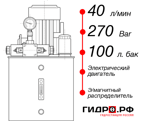 Гидростанция с гидроцилиндром НЭЭ-40И2710Т