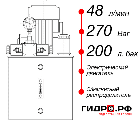 Гидростанция для гидроцилиндра НЭЭ-48И2720Т