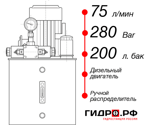 Гидростанция с ДВС НДР-75И2820Т