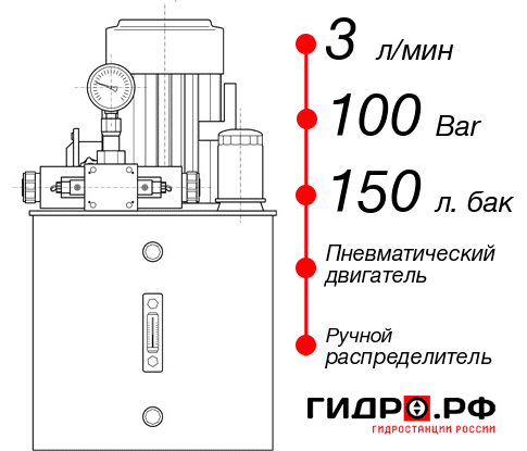 Гидростанция с пневмоприводом НПР-3И1015Т