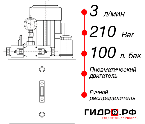 Маслостанция с пневмоприводом НПР-3И2110Т