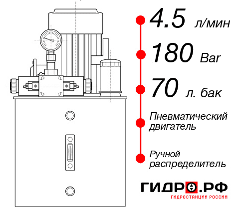 Маслостанция с пневмоприводом НПР-4,5И187Т