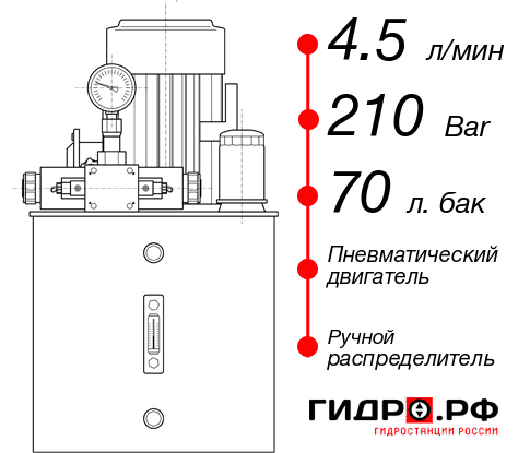 Маслостанция с пневмоприводом НПР-4,5И217Т