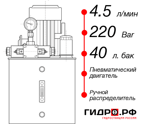 Маслостанция с пневмоприводом НПР-4,5И224Т