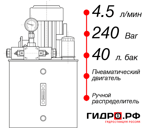 Маслостанция с пневмоприводом НПР-4,5И244Т