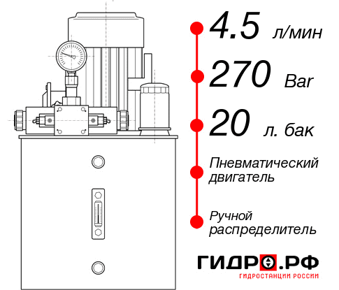 Маслостанция с пневмоприводом НПР-4,5И272Т