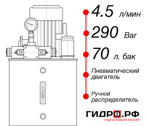 Маслостанция с пневмоприводом НПР-4,5И297Т