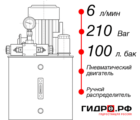 Гидростанция с пневмоприводом НПР-6И2110Т