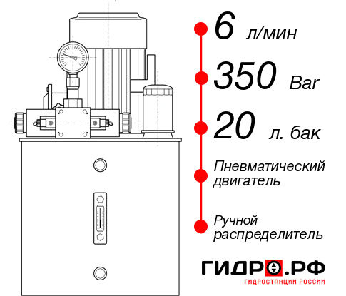 Гидростанция с пневмоприводом НПР-6И352Т