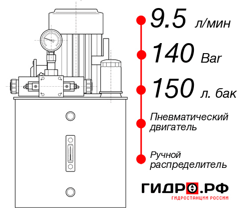 Гидростанция с пневмоприводом НПР-9,5И1415Т