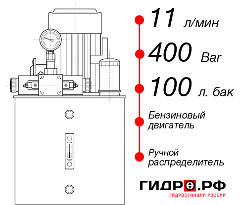 Гидростанция с домкратом 100 тонн НБР-11И4010Т