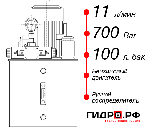 Гидростанция для гидравлического домкрата НБР-11И7010Т