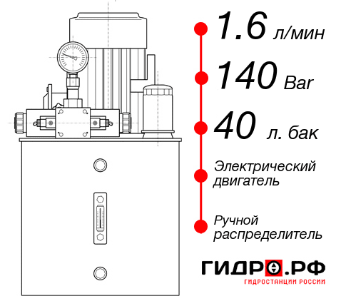 Гидростанция толкателя НЭР-1,6И144Т