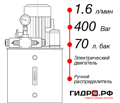 Маслостанция для гидравлического домкрата НЭР-1,6И407Т