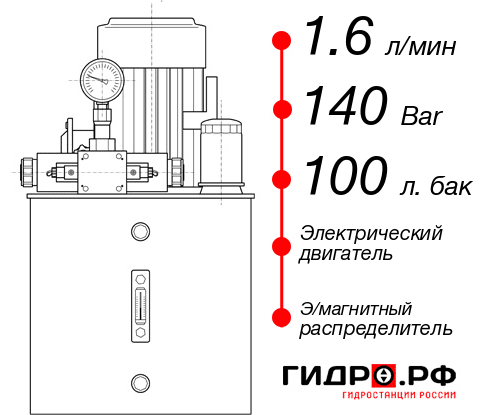 Гидростанция толкателя НЭЭ-1,6И1410Т