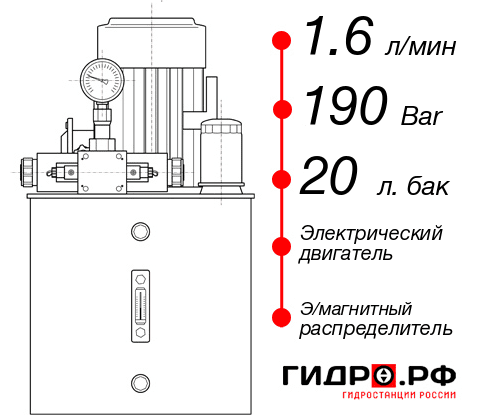 Гидростанция для промышленного оборудования НЭЭ-1,6И192Т