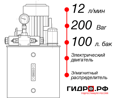 Гидростанция с гидроцилиндром НЭЭ-12И2010Т